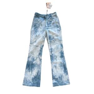 Paloma Wool - Calgary Tie Die Corduroy Flare Pants in Blue & White